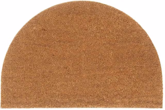 Berkfield Home Natural Coir Half Round Door Mat, Brown, W: 90 cm, D: 60 cm