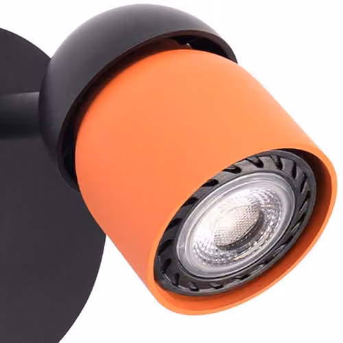 Netlighting Coco Modern Adjustable Wall Spotlight in Black and Terracotta with 1x GU10 Socket – 4