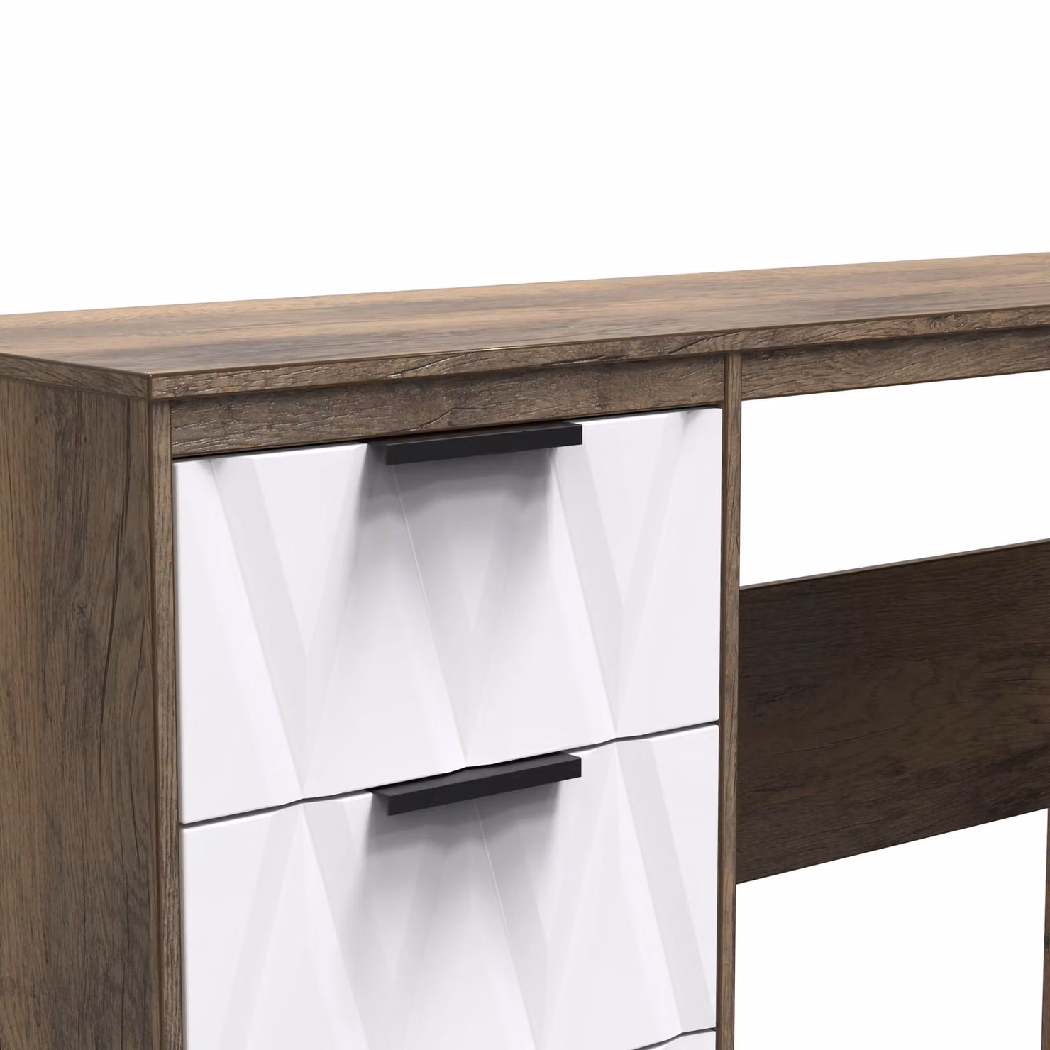 Ready Assembled 2 U Washington 3 Drawer Desk in Dark Brown – 3