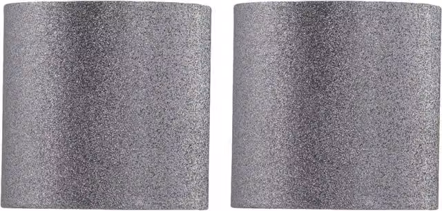 First Choice Lighting Set of 2 Silver and Grey Glitter Round Table Lamp Shades, Diameter: 15 cm