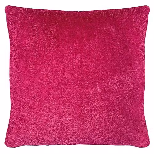 Paoletti Zermatt Pink Faux Fur Square Polyester Filled Cushion W/D/H: 43 x 43 x 43 cm – 1