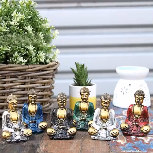 Beespoke Gifts Set of 6 Gold Mini Buddha Tabletop Decorations – 2
