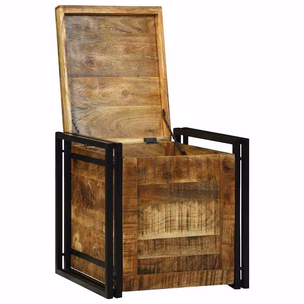 Berkfield Home Brown Solid Mango Wood Storage Box W/D/H: 50 x 50 x 50 cm – 2