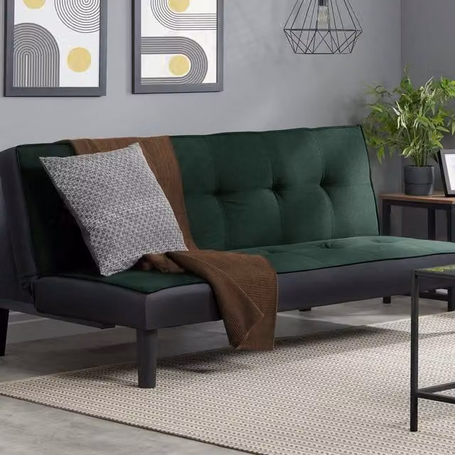 Birlea Aurora Emerald Green Fabric Upholstered Click Clack Sofa Bed