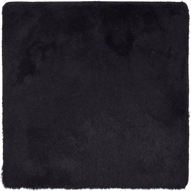 Berkfield Home NAVARRA Black Shaggy High Pile Polyester Rug, W/D/H: 200 x 200 x 1 cm – 1