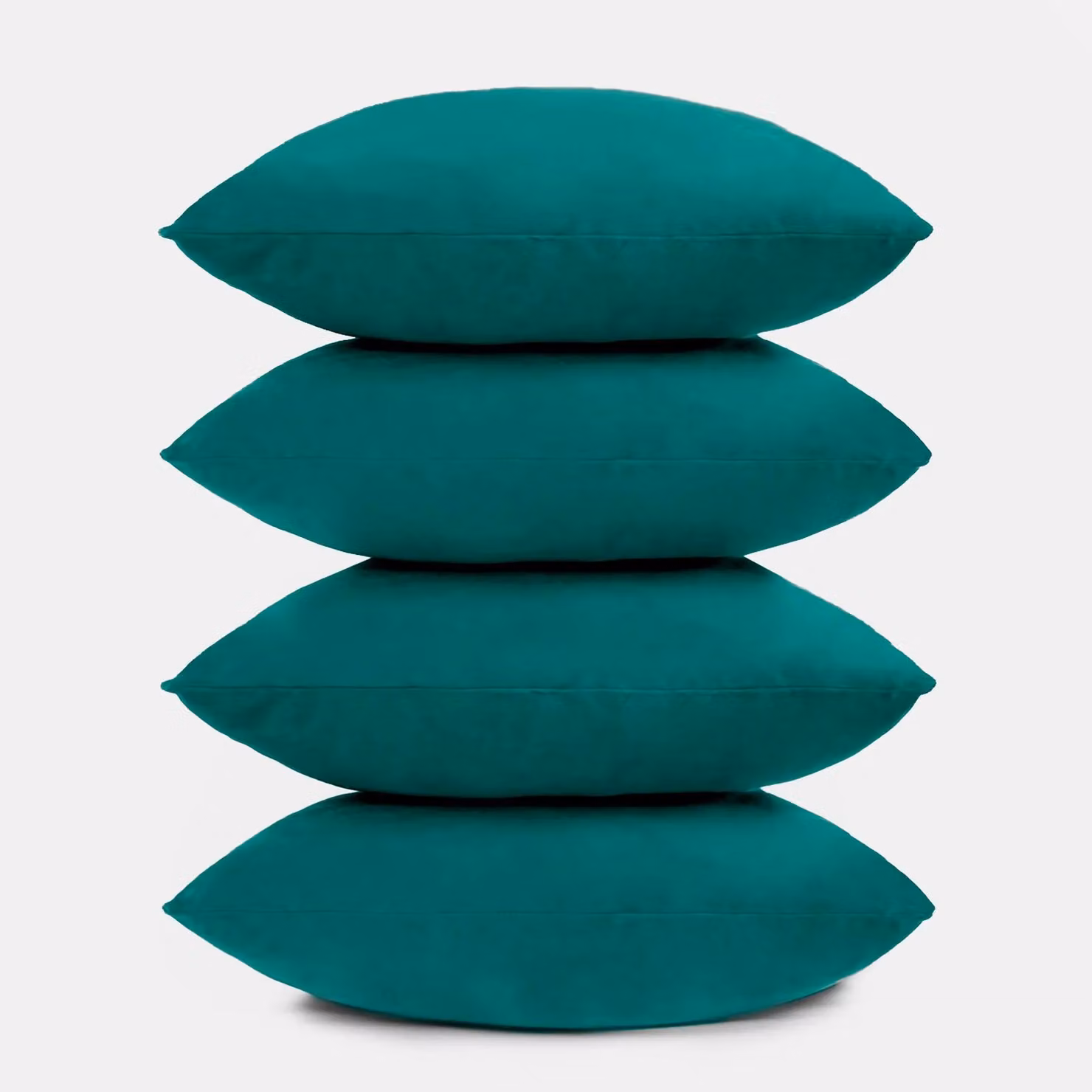 OHS Set of 4 Matte Velvet Cushion Covers in Petrol Blue, W/D/H: 45 x 45 x 45 cm – 3