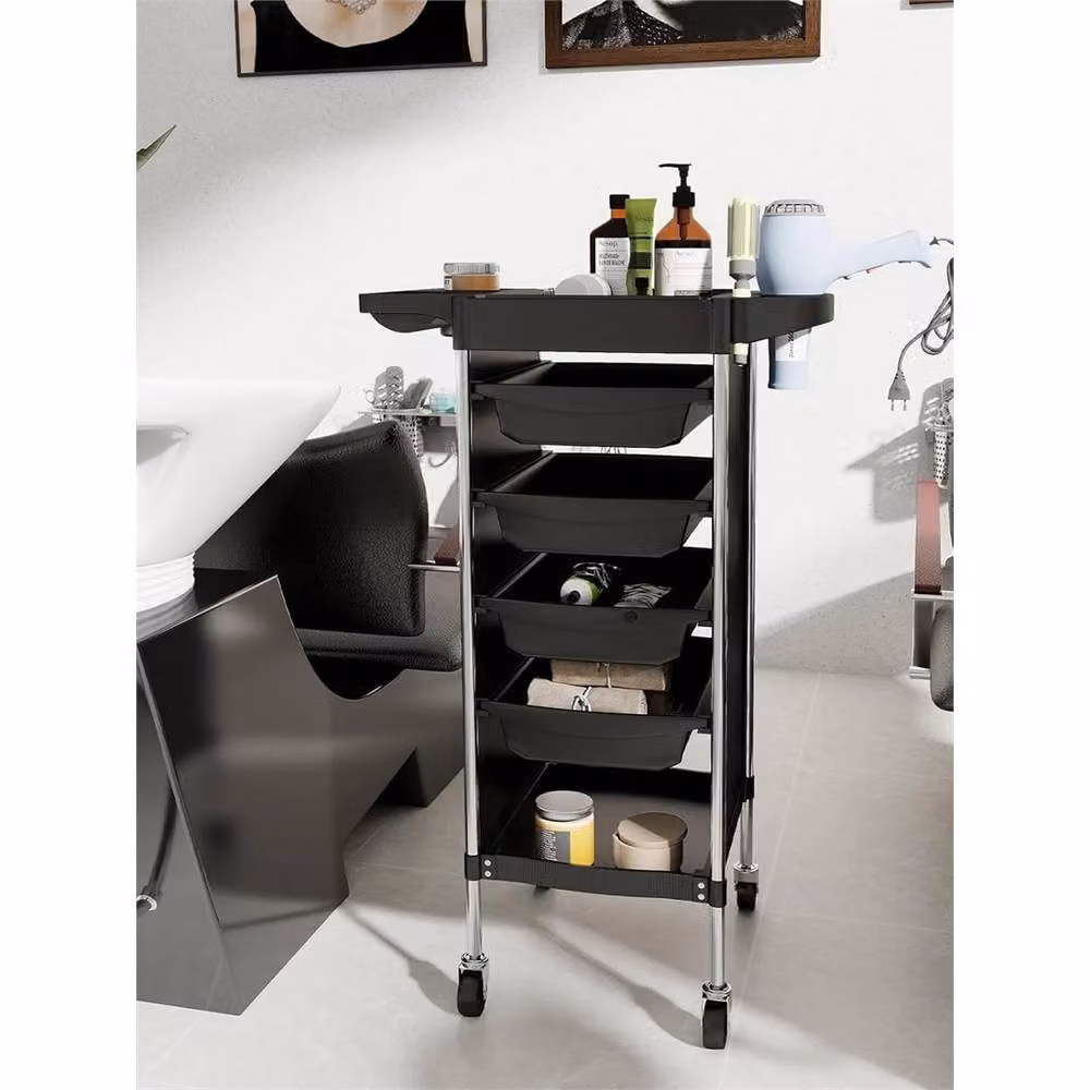 Nordara Salon Hairdresser Trolley Beauty Barber Storage Basket in Black – 3