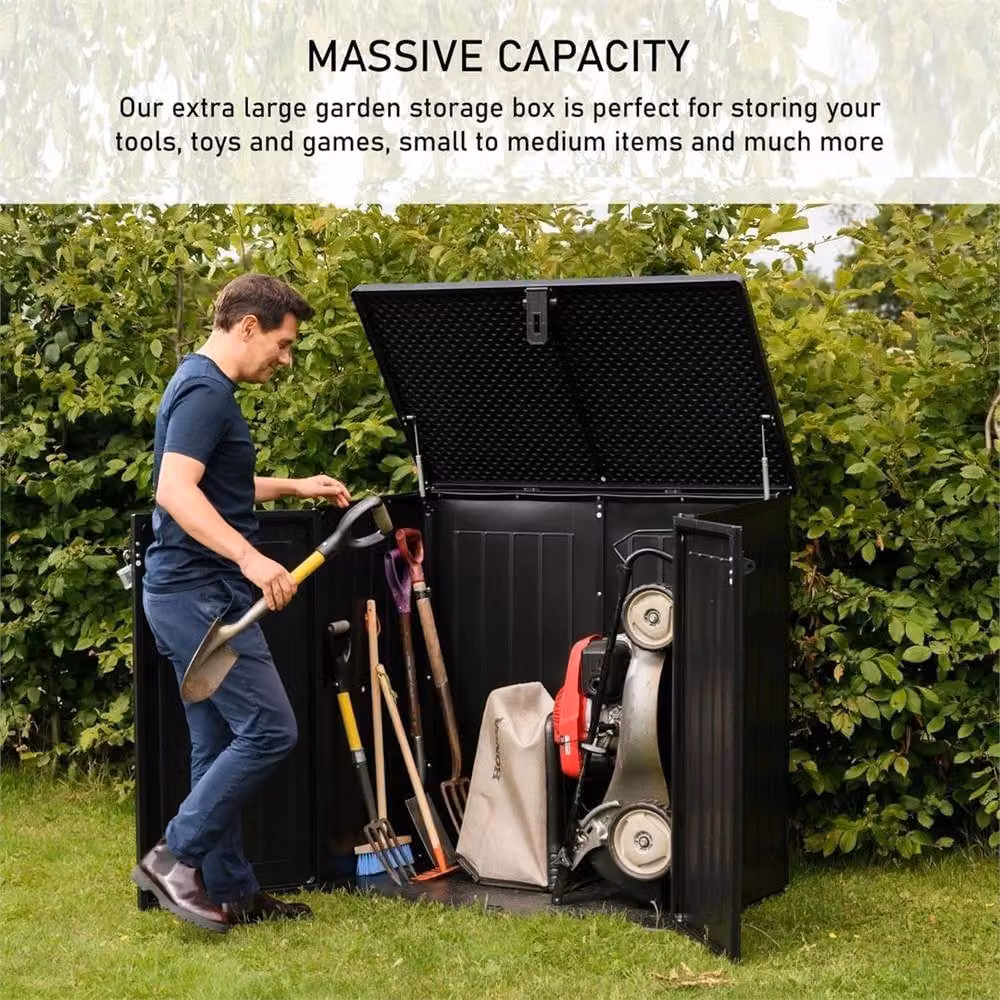 Havendro 775L Weatherproof Padlock Garden Storage Box in Black – 4