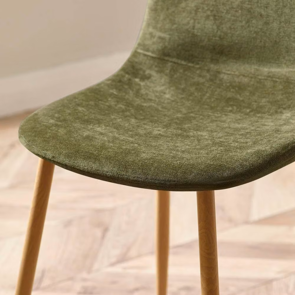 Cheshire Alverton Set of 4 Olive Green Chenille Upholstered Dining Chairs – 4