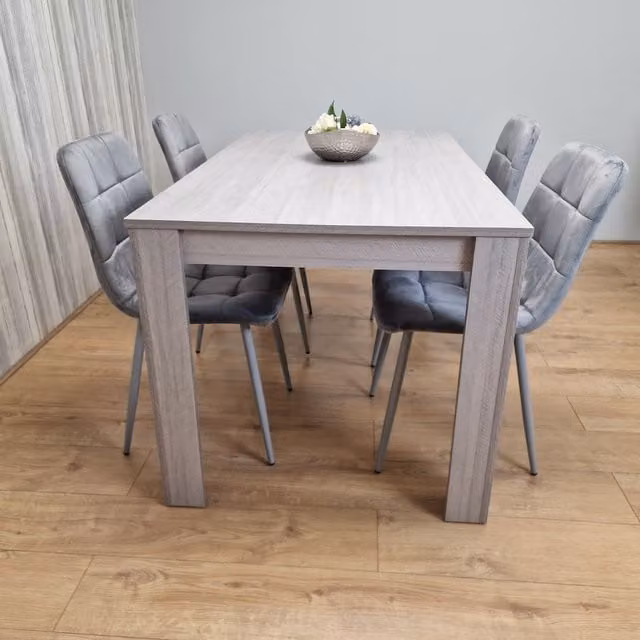 Kosy Koala Modern Grey Dining Table Set with 4 Chairs