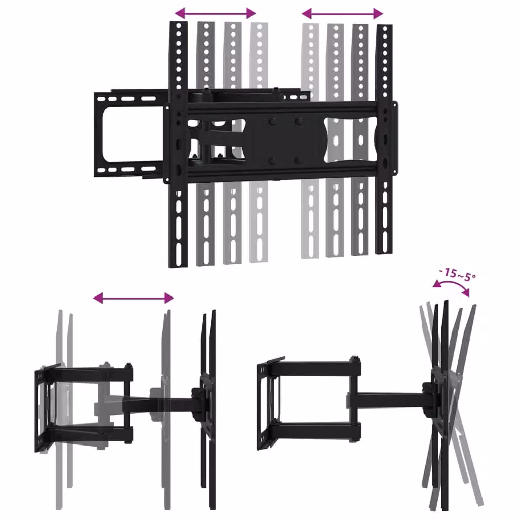 Berkfield Home Black Steel TV Wall Mount for 26-70 Inch Screens, Max VESA 400x400 mm – 4