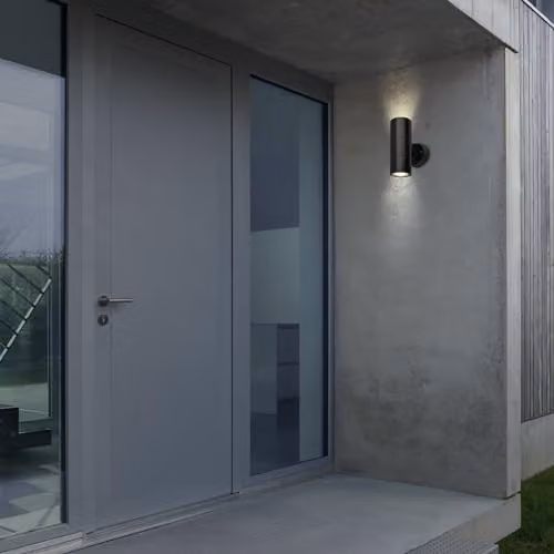 Briloner Black Modern Up & Down Outdoor Wall Light, IP54 Waterproof, GU10 Socket, H: 11.0 cm x W: 7.5 cm x D: 11.0 cm – 3
