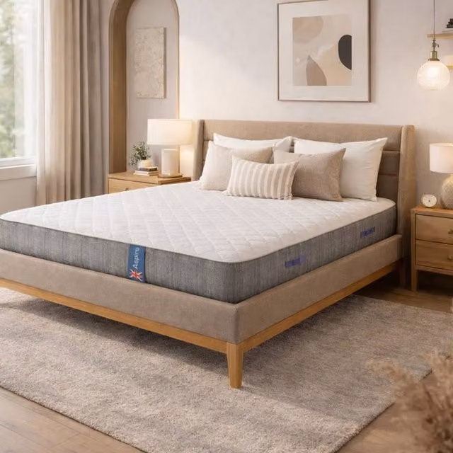 Aspire PureRest Wool Hybrid Mattress, Medium Firm, White, W/D/H: 90 x 190 x 23 cm