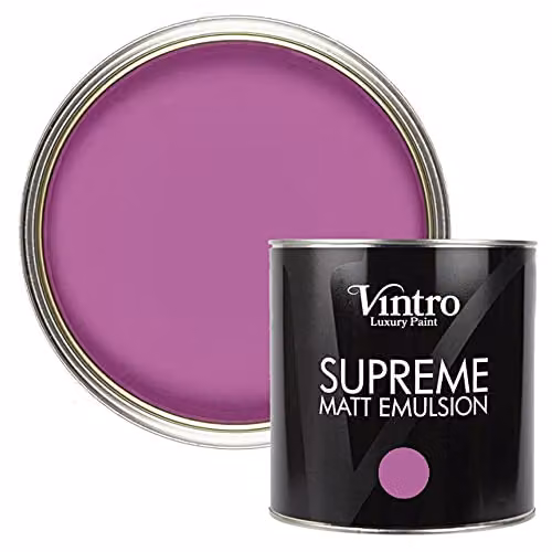 Vintro Luxury Matt Emulsion Multi Surface Paint in Orchid Pinky Purple, 2.5L