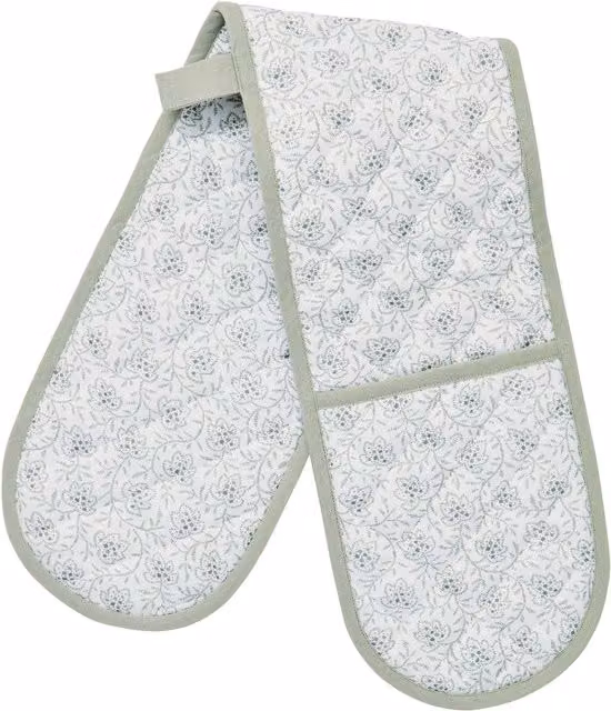 Murmur Cotton Double Oven Glove with Hanging Loop, Green – 1