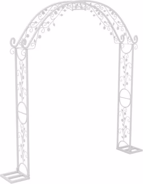 NESTLUNE White Floral Wedding Arch Backdrop with Leaf and Flower Pattern, W: 100 cm, H: 60 cm