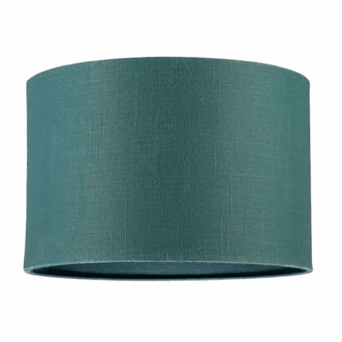 Happy Homewares Green Textured Linen Fabric Circular Lamp Shade W/D/H: 30 x 30 x 20 cm