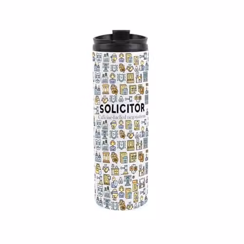 Purely Home Solicitor Travel Flask, Reusable Stainless Steel Vacuum-Sealed Double-Walled Tumbler, Multicolour and Silver, 500ml