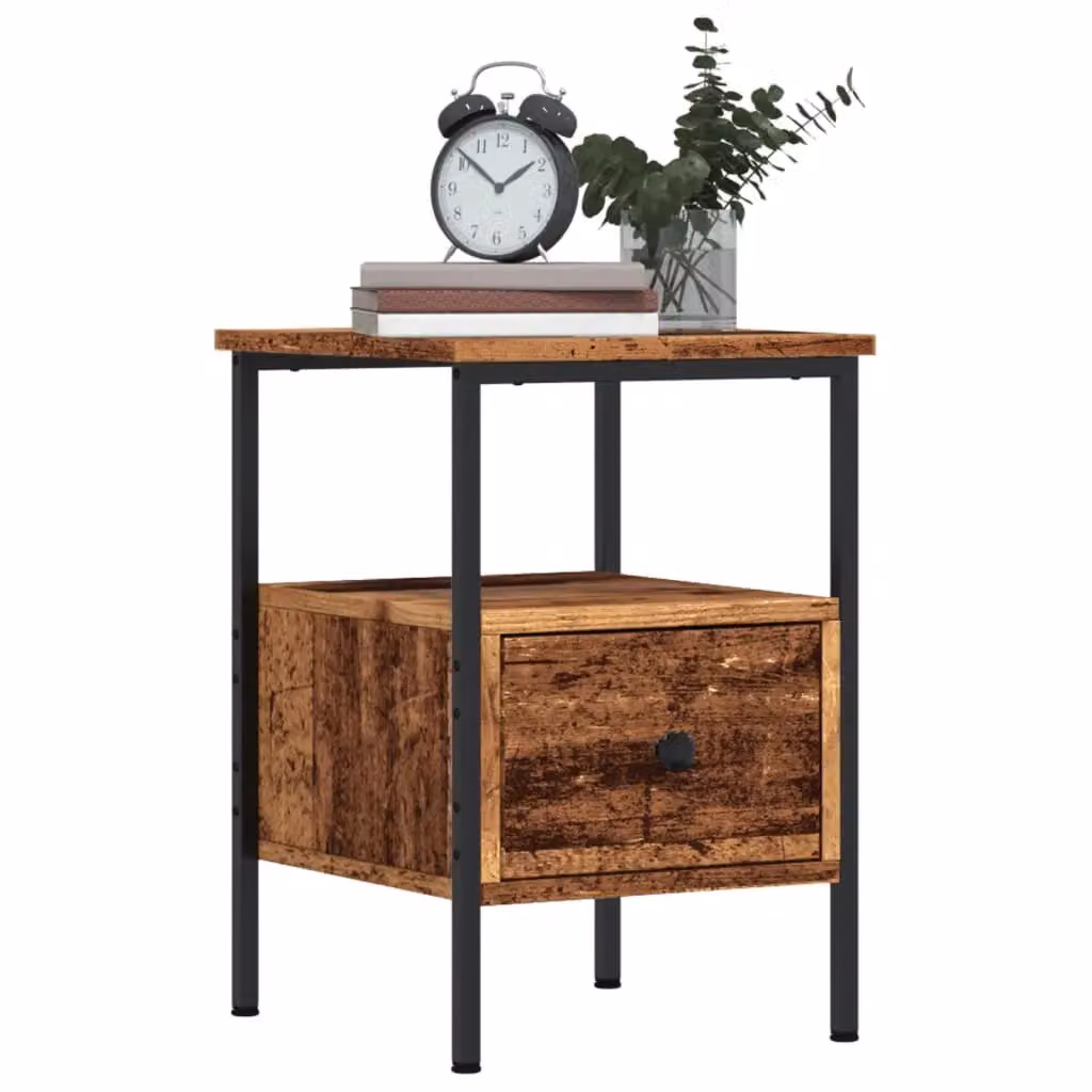 Berkfield Home Set of 2 Bedside Cabinets in Old Wood Brown, W/D/H: 34 x 36 x 50 cm – 3