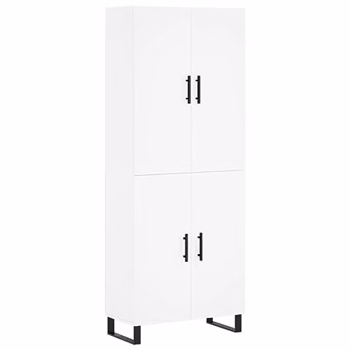 vidaXL Modern White Highboard Sideboard with Doors and Shelves for Bedroom or Living Room – 1