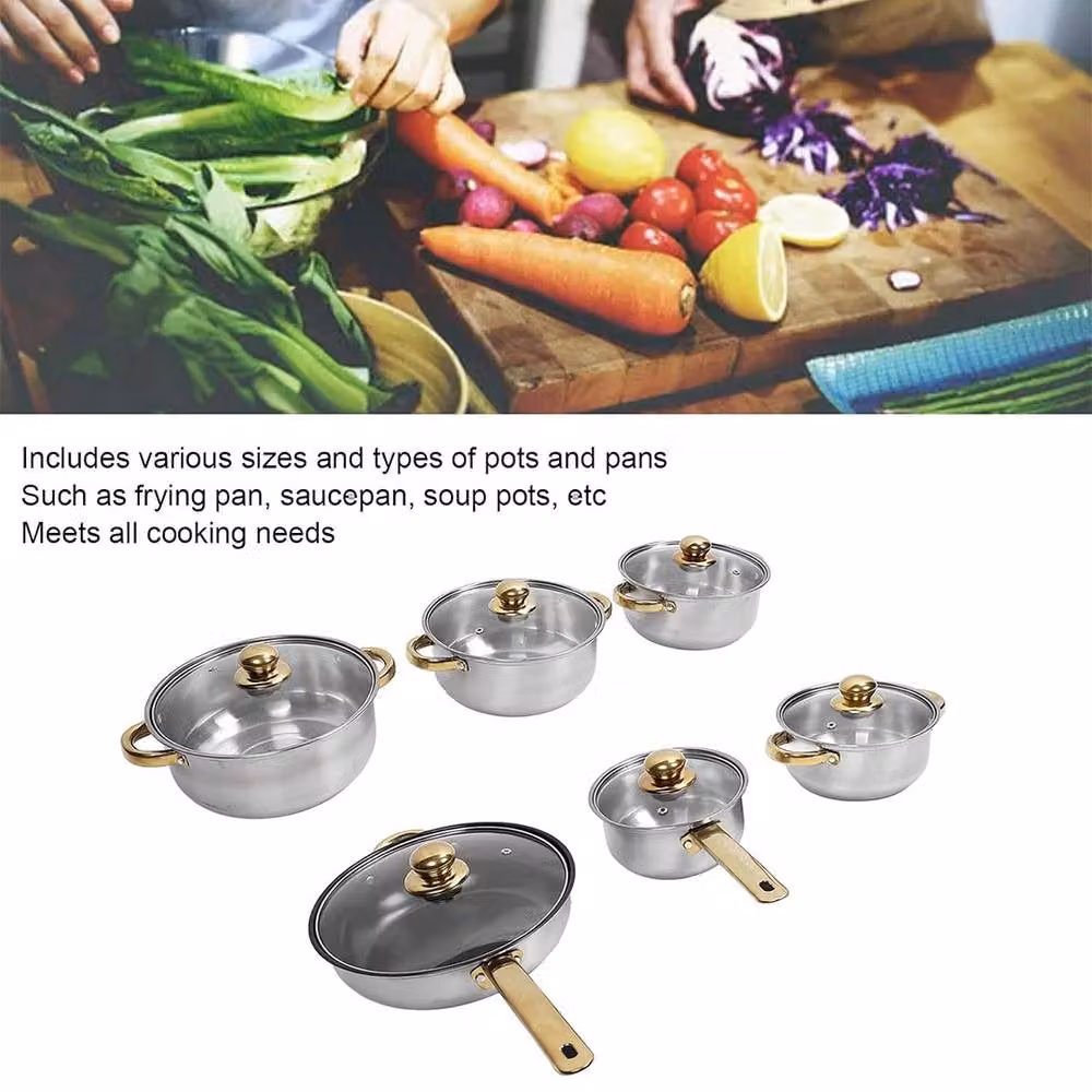 Nordara 20-Piece Gold Stainless Steel Non-Stick Cookware Set in Silver – 4