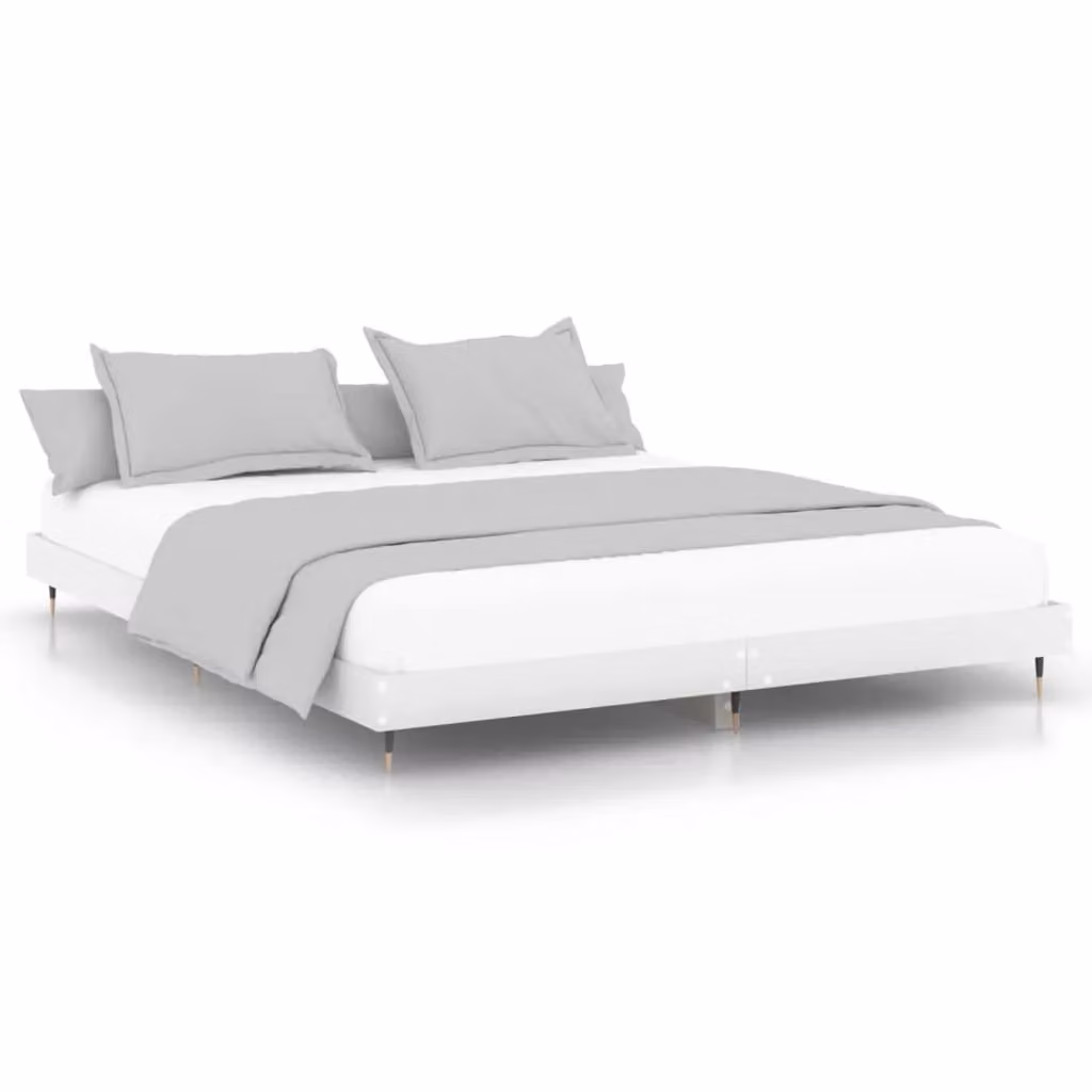 Berkfield Home Modern White Bed Frame in Engineered Wood, 200 x 200 cm – 2