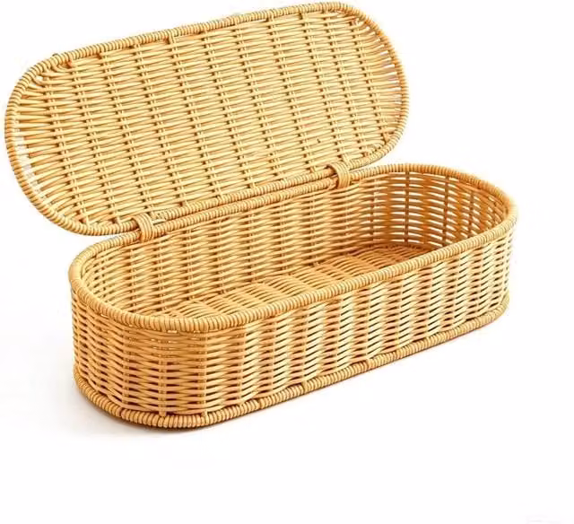 SPETLEK Handwoven Brown Rattan Storage Basket Decor Organizer – 1
