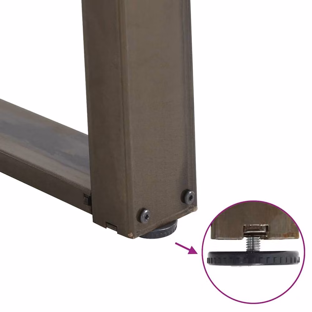 Berkfield Home Modern vidXL U-Shaped Dining Table Legs, 2 Pieces, Brown Steel – 4