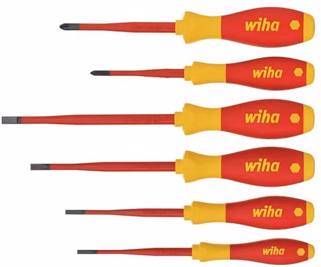 Wiha SoftFinish Electric SlimFix SL/PH Screwdriver Set, 6 Piece, Red