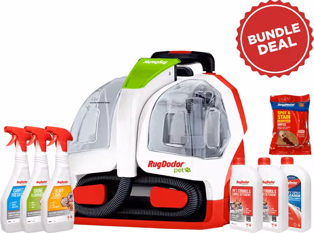 Rug Doctor Pet Portable Spot Cleaner Multi-Purpose Bundle in Red