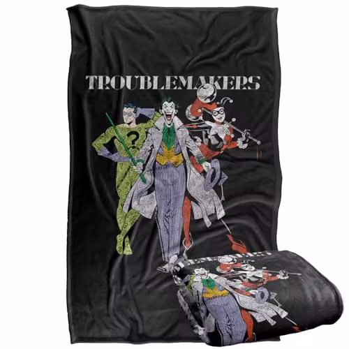Warner Bros. Batman Original Gangsters Super Soft Fleece Throw Blanket, Multicolour, W: 91.44 cm x L: 147 cm