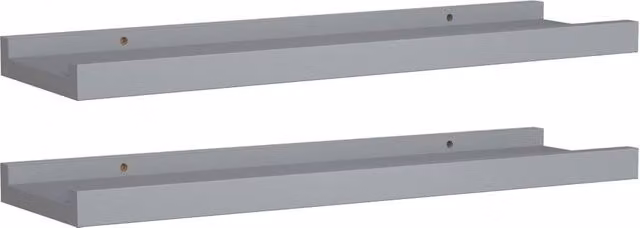 Berkfield Home Picture Frame Ledge Shelves, 2 Pack, Grey MDF, W: 40 cm, D: 9 cm, H: 3 cm