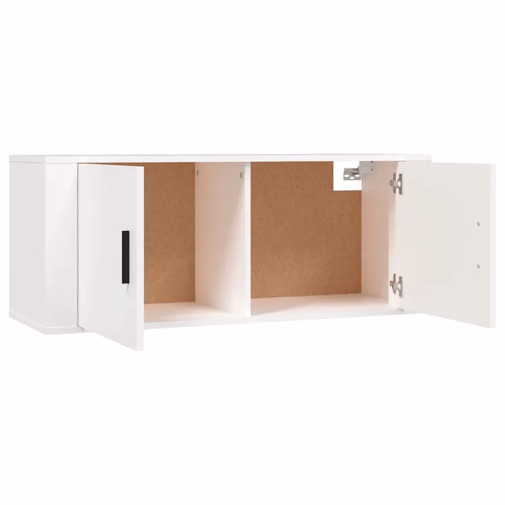 Berkfield Home Wall Mounted TV Cabinet in White, W: 100 cm, D: 34.5 cm, H: 40 cm – 2