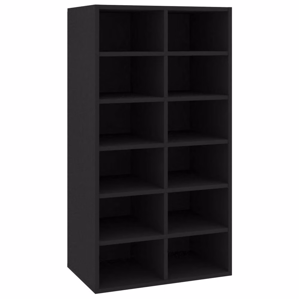 Berkfield Home Black MDF Shoe Rack, H 100.5 x W 54 x D 34 cm – 3