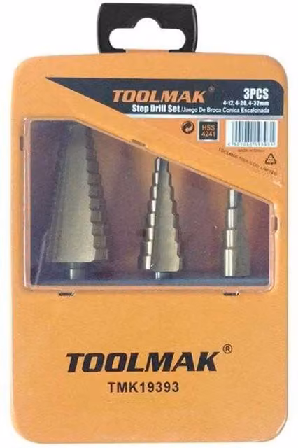 Toolmak HSS Step Twist Drill Bit, Silver (Pack of 3)