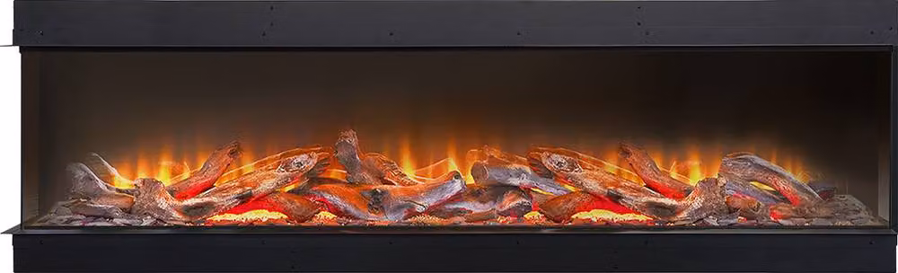 Acantha Ignis 2000 Black Corner View Built-in Electric Media Wall Fire – 2