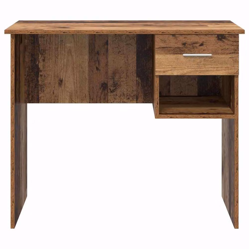 Berkfield Home Elegant Writing Desk with Storage in Brown Old Wood, W/D/H: 90 x 49.5 x 75 cm – 4