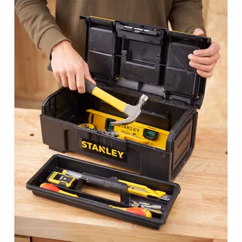 Stanley One-Touch Toolbox with Inserts, Black, W: 50.0 cm, D: 39.4 cm, H: 16.2 cm – 3