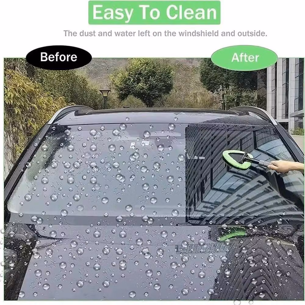 VOGREX Extendable Car Window Glass Cleaner and Windshield Wiper Brush Set in Green – 5
