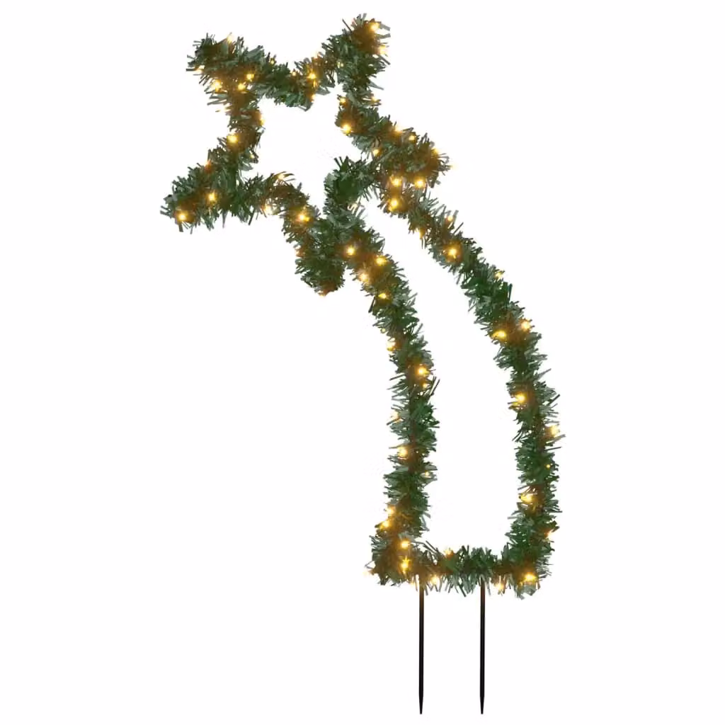 Berkfield Home Green Meteor Christmas Light Decoration with Spikes, 80 LEDs, Height: 62 cm – 2