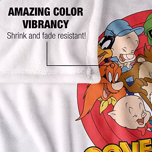 LOGOVISION Looney Tunes Super Soft Microfibre Fleece Throw Blanket, Multicolour and White, W/D/H: 152 x 127 x 1 cm – 2