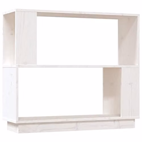 vidaXL White Solid Wood Pine Book Cabinet and Room Divider W/D/H: 80 x 25 x 70 cm