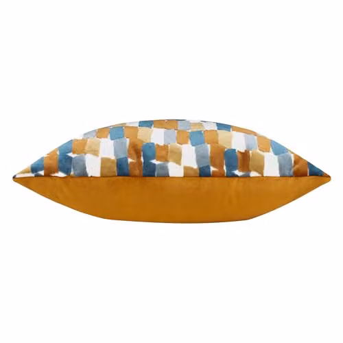 Riva Home Metro Blocks Geometric Velvet Jacquard Decorative Cushion, Ginger, W/D/H: 45 x 45 x 45 cm – 2