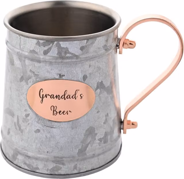 Harvey Makin Grandad's Beer Moscow Mule Mug in Silver Metal