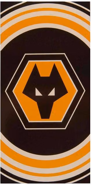 Wolverhampton Wanderers FC Crest Black Cotton Beach Towel