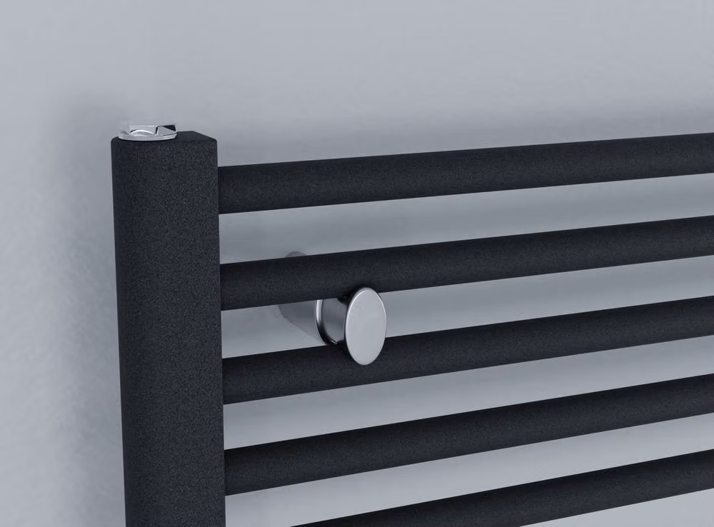 Bathroom Kingdom Primo Anthracite Straight Heated Towel Rail, Grey, H 72 cm x W 60 cm x D 6 cm – 2