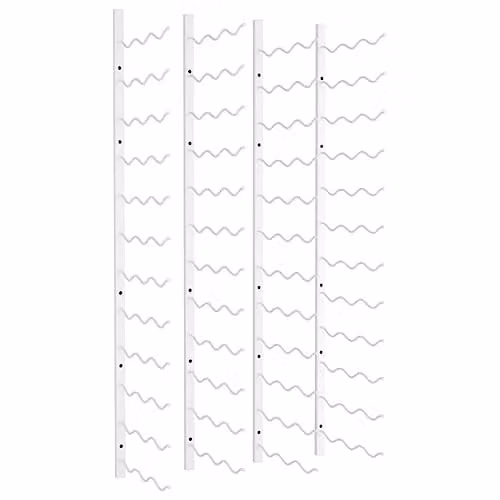 vidaXL Wall-Mounted Metal Wine Rack in White, Holds 36 Bottles – 1