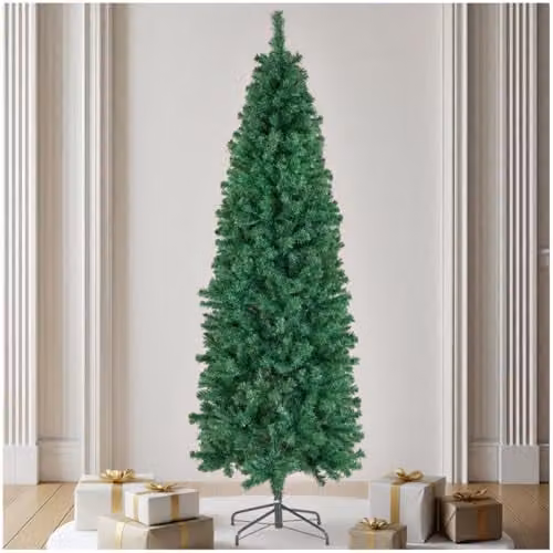 tectake Artificial Christmas Tree in Green with Lifelike Needles and Metal Stand, Height: 180 cm