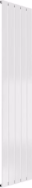 Bathroom Kingdom Flat White Single Flat Panel Vertical Steel Radiator H: 160 cm, W: 36.6 cm
