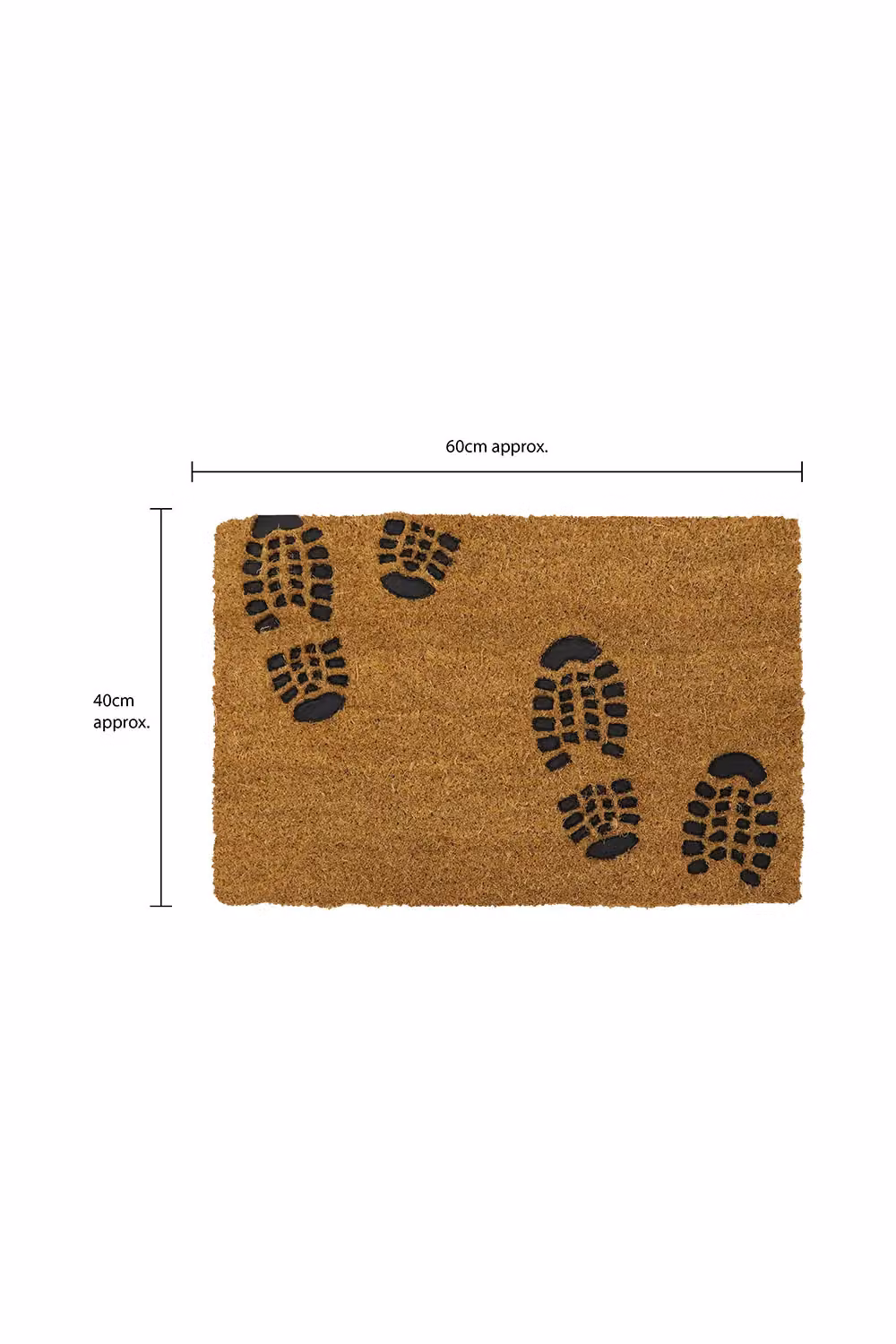 JVL Coir Doormat with Rubber PVC Backing, Graphic Design, Brown/Beige, W: 40 cm, D: 60 cm – 4